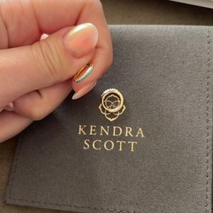 Kendra Scott 14K Yellow Gold and Turquoise Mila Huggies